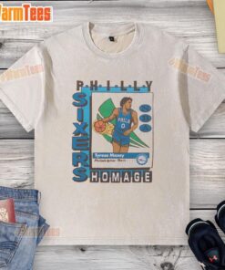 Awesome Philadelphia 76ers trading card featuring Tyrese Maxey on a stylish washed t-shirt design.