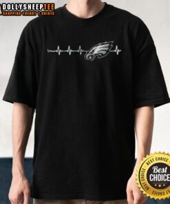 Awesome Philadelphia Eagles NFL heart rate line T-shirt for passionate football fans, showcasing team spirit and style.