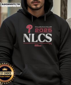 Alt Text: Awesome Philadelphia Phillies 2025 Division Series Winner locker room hoodie displayed in vibrant team colors.