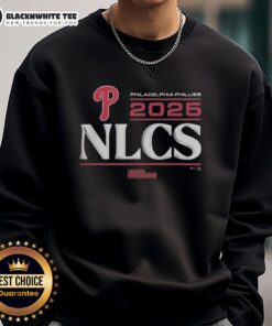 Alt Text: Awesome Philadelphia Phillies 2025 Division Series Winner locker room sweatshirt displayed on a hanger.