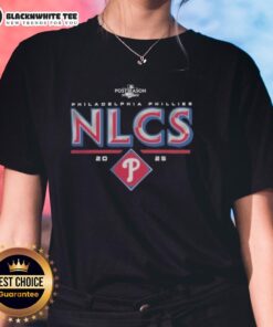 Awesome Philadelphia Phillies 2025 NLCS Division Series Winner Postseason Ladies Tee featuring team logo and vibrant design.