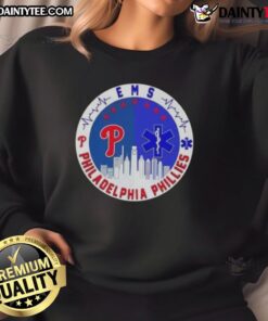 Awesome Philadelphia Phillies Heartbeat Ems City Skyline Sweatshirt featuring a stylish design for fans.