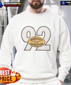 Alt Text: Awesome Pittsburgh Steelers Immaculate Interception Harrison sweatshirt featuring bold team colors and logo.