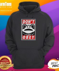 Awesome Portland frog demands that you don't obey hoodie design featuring a whimsical frog illustration.
