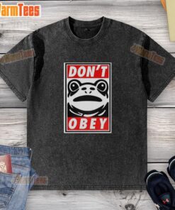 Awesome Portland Frog graphic on a trendy washed t-shirt, promoting a fun and rebellious fashion statement.