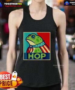 Awesome Portland Frog Hop Tank Top featuring a vibrant frog design, perfect for summer fashion and Portland lovers.