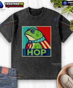 Alt Text: Awesome Portland Frog Hop washed t-shirt featuring a vibrant frog design, perfect for casual, eco-friendly style.