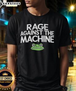 Awesome Portland Frog Rage Against The Machine T-Shirt featuring a vibrant frog design and iconic band logo.
