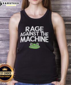Alt Text: Awesome Portland Frog Rage Against The Machine tank top featuring a vibrant frog design and bold text.