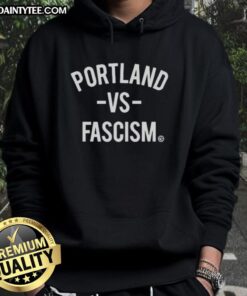 Awesome Portland Vs Fascism hoodie featuring a frog design at a Portland protest, symbolizing activism and resistance.