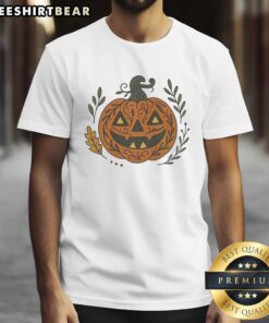 Awesome Premium Halloween Pumpkin Funny 2025 T-Shirt featuring a vibrant pumpkin graphic and spooky design for festive fun.