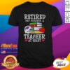 Awesome retired but forever a teacher at heart Buffalo Bills football t-shirt design featuring vibrant team colors.