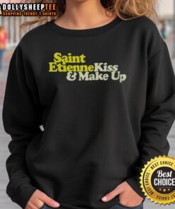 Alt Text: Awesome Saint Etienne Kiss and Make Up Sweatshirt in vibrant colors, perfect for casual wear and sports fans.