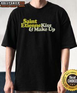Alt Text: Awesome Saint Etienne Kiss And Make Up T-Shirt featuring vibrant design and bold colors for football fans.