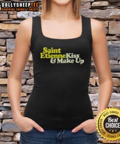 Alt Text: Awesome Saint Etienne Kiss and Make Up tank top featuring a stylish design, perfect for casual outings.
