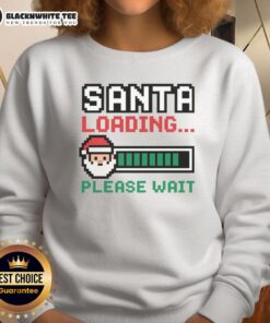 Awesome Santa loading graphic on a cozy pixel sweatshirt, perfect for festive holiday wear. Ideal for Christmas spirit!
