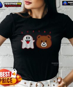 Awesome Shayne Gostisbehere Ghost Bear Halloween Ladies Tee featuring a spooky bear design for festive style.