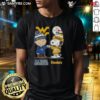 Awesome Snoopy and Charlie Brown West Virginia Mountaineers X Pittsburgh Steelers T-Shirt featuring playful graphics.