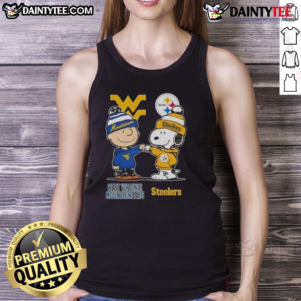 awesome-snoopy-and-charlie-brown-west-virginia-mountaineers-x-pittsburgh-steelers-tank-top Awesome Snoopy And Charlie Brown West Virginia Mountaineers X Pittsburgh Steelers T-Shirt - Image 5
