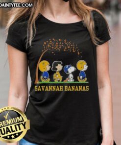 Awesome Snoopy and Friends tee for Savannah Bananas fans, celebrating the most wonderful time of the year.