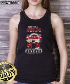 Alt Text: Awesome Snoopy X Charlie Brown Forever tank top for Reds fans, celebrating loyalty win or lose every day.