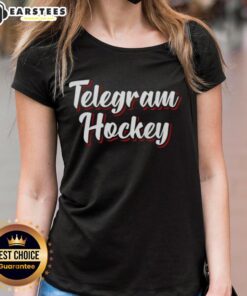 Awesome Telegram Hockey New Jersey Devils Ladies Tee featuring team logo and stylish design for female fans.