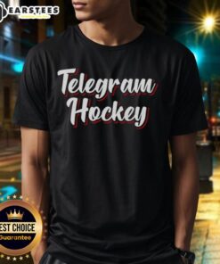 Awesome Telegram Hockey New Jersey Devils T-Shirt featuring team colors and logo, perfect for fans and collectors.