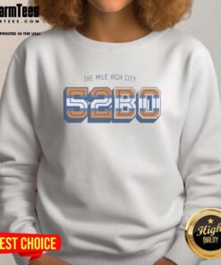 Alt Text: Cozy 'Awesome-The-Mile-High-City-52bo-Denver-Broncos-Sweatshirt' featuring Broncos logo, perfect for fans in Denver.