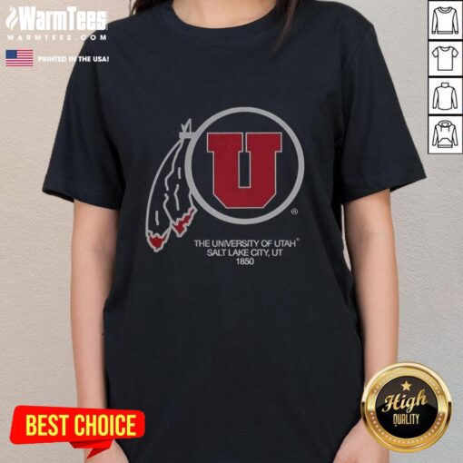Awesome The University Of Utah Salt Lake City 1850 Utah Utes Football Logo T-Shirt - Image 3