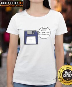 Awesome Save Icon Floppy Disk Age Test Ladies Tee featuring retro design for nostalgic tech lovers.