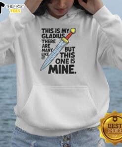 Awesome hoodie featuring 'This is my gladius' design, perfect for sword enthusiasts and unique fashion lovers.