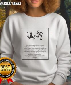 Alt Text: Original Antifa logo from WWII featured on a stylish sweatshirt, showcasing historical anti-fascist symbolism.
