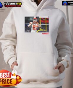 Alt Text: Awesome Travis Kelce Kansas City Chiefs football heart signature hoodie showcasing team pride and style.