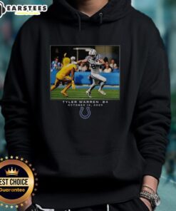 Awesome Tyler Warren Indianapolis Colts NFL Flash Features Week 7 Hoodie showcasing team colors and logo.