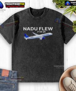 Awesome United Flight 1584 Nadu flew on 7/14/25, featuring a stylish washed t-shirt design for aviation enthusiasts.