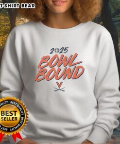 Alt Text: Awesome Virginia Cavaliers Bowl Bound 2025 Sweatshirt in navy blue, featuring team logo and bold lettering.