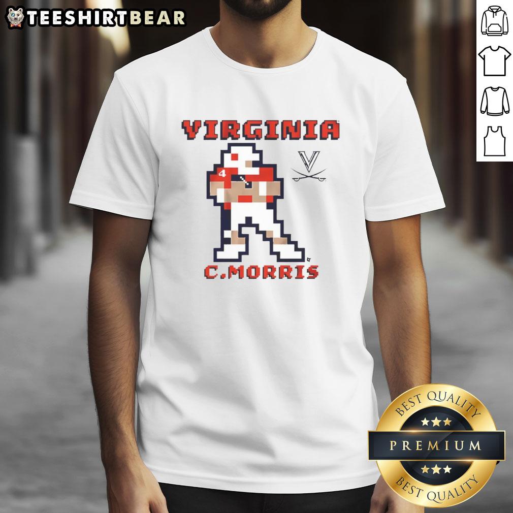 Awesome Virginia Cavaliers Football Chandler Morris Retro Baller Pixel T Shirt Awesome Virginia Cavaliers Football Chandler Morris Retro Baller Pixel T-Shirt design featuring team colors and graphics.