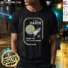 Alt Text: Awesome Visit Earth Home Of Cats Bacon Internet Retro Space T-Shirt featuring a fun cat and bacon design in a cosmic theme.