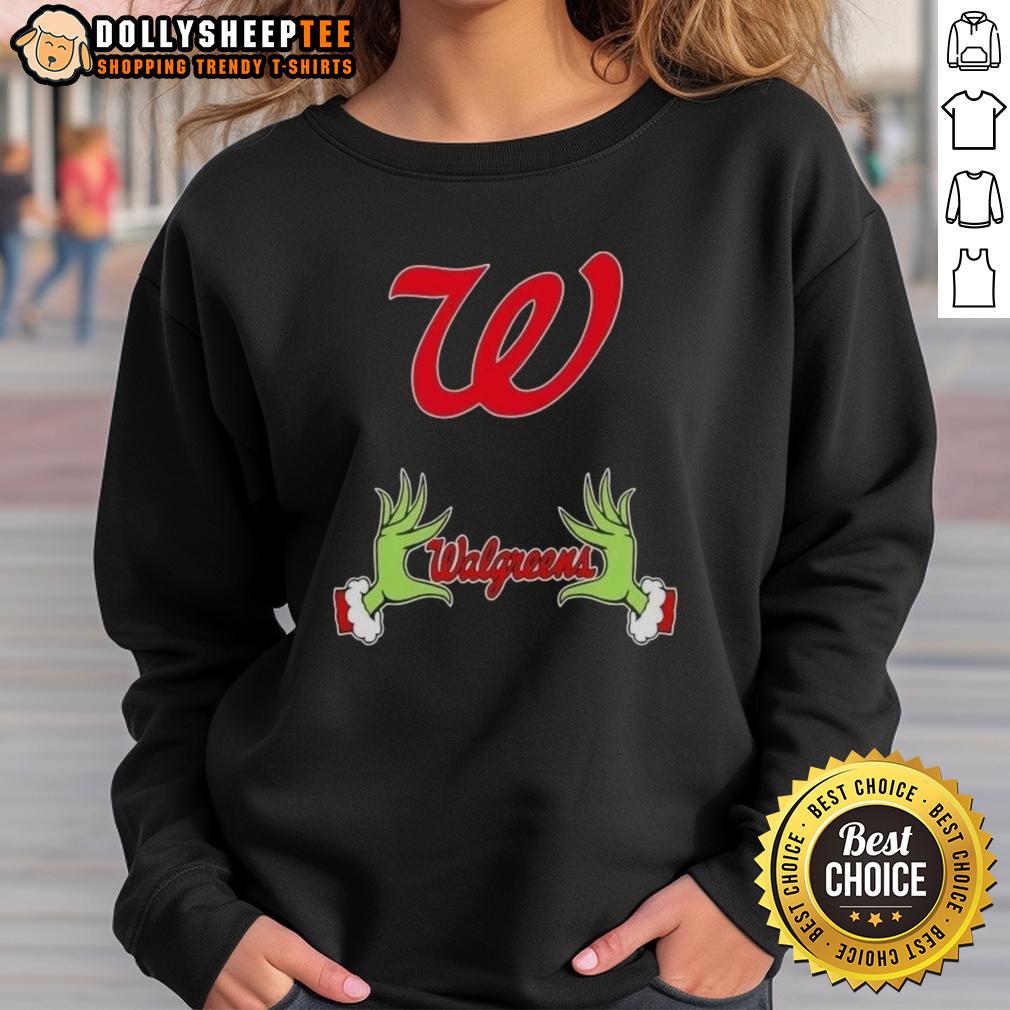 Awesome Walgreens X Grinch Hands Merry Christmas Sweatshirt Awesome Walgreens X Grinch Hands Merry Christmas sweatshirt featuring festive design and cozy fit for holiday cheer.
