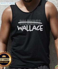 Awesome Wallace Over Columbus graphic tank top showcasing a vibrant design perfect for casual summer wear.