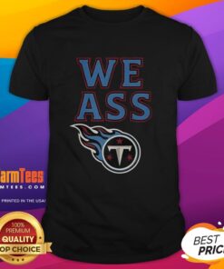 Awesome We Ass Tennessee Titans baseball logo T-shirt featuring the team's iconic emblem and vibrant colors.