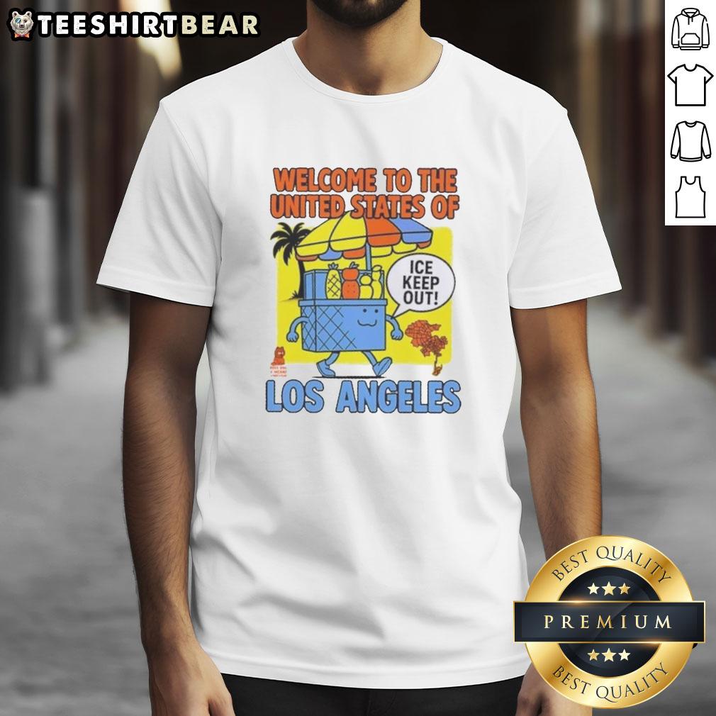 Awesome Welcome To The United States Of Ice Keep Out Los Angeles T Shirt Awesome Welcome To The United States Of Ice Keep Out Los Angeles T-Shirt featuring a bold graphic design.