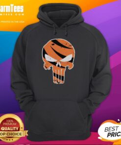 Alt Text: Awesome Who Dey Punisher Cincinnati Bengals Hoodie featuring bold graphics and team colors for fans.