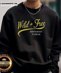 Awesome Wild and Free Northwest Florida retro sweatshirt showcasing a vibrant design perfect for casual wear.
