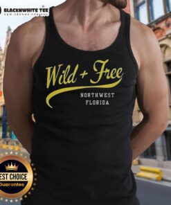 Awesome Wild and Free Northwest Florida retro tank top featuring a vibrant design, perfect for casual summer wear.