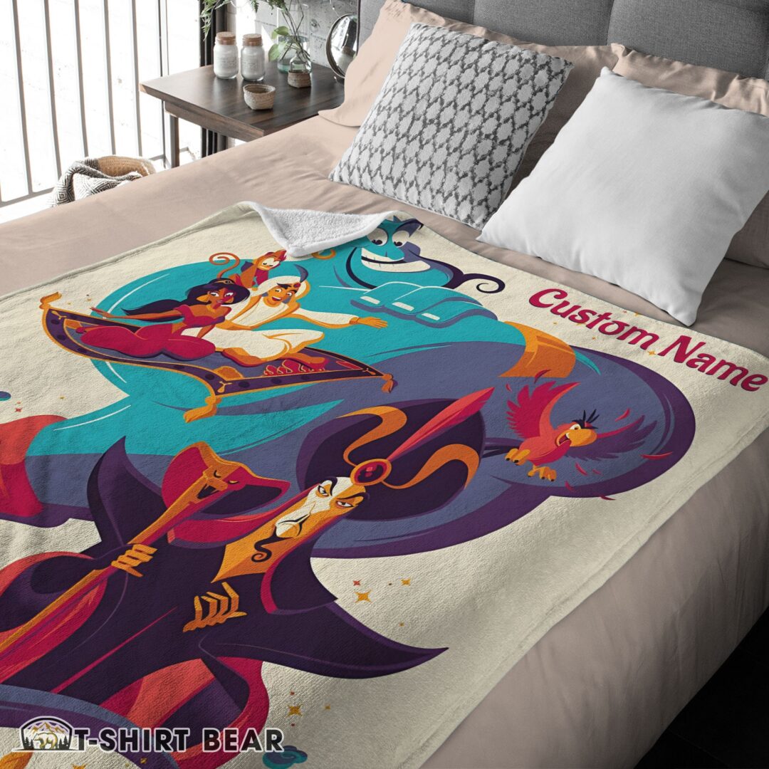Cute Aladdin And The Magic Lamp Disney Cartoon Blanket Customize Blanket-mk-03