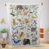Cute Animal Alphabet A To Z Watercolor Wildlife Blanket Fleece Customized Blanket