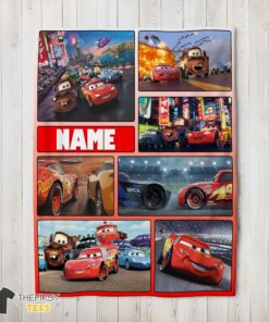 Cute Awesome Disney Pixar Cars Collage Blanket Fleece Customized Blanket