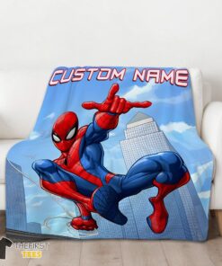 Cute Awesome Spider Man City Swing Blanket Fleece Customized Blanket - Image 3