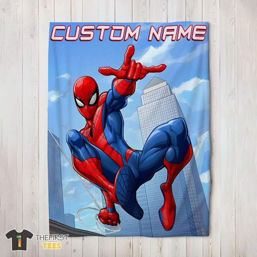 cute-awesome-spider-man-city-swing-blanket-fleece-customized-blanket-mk-02 Cute Awesome Spider Man City Swing Blanket Fleece Customized Blanket